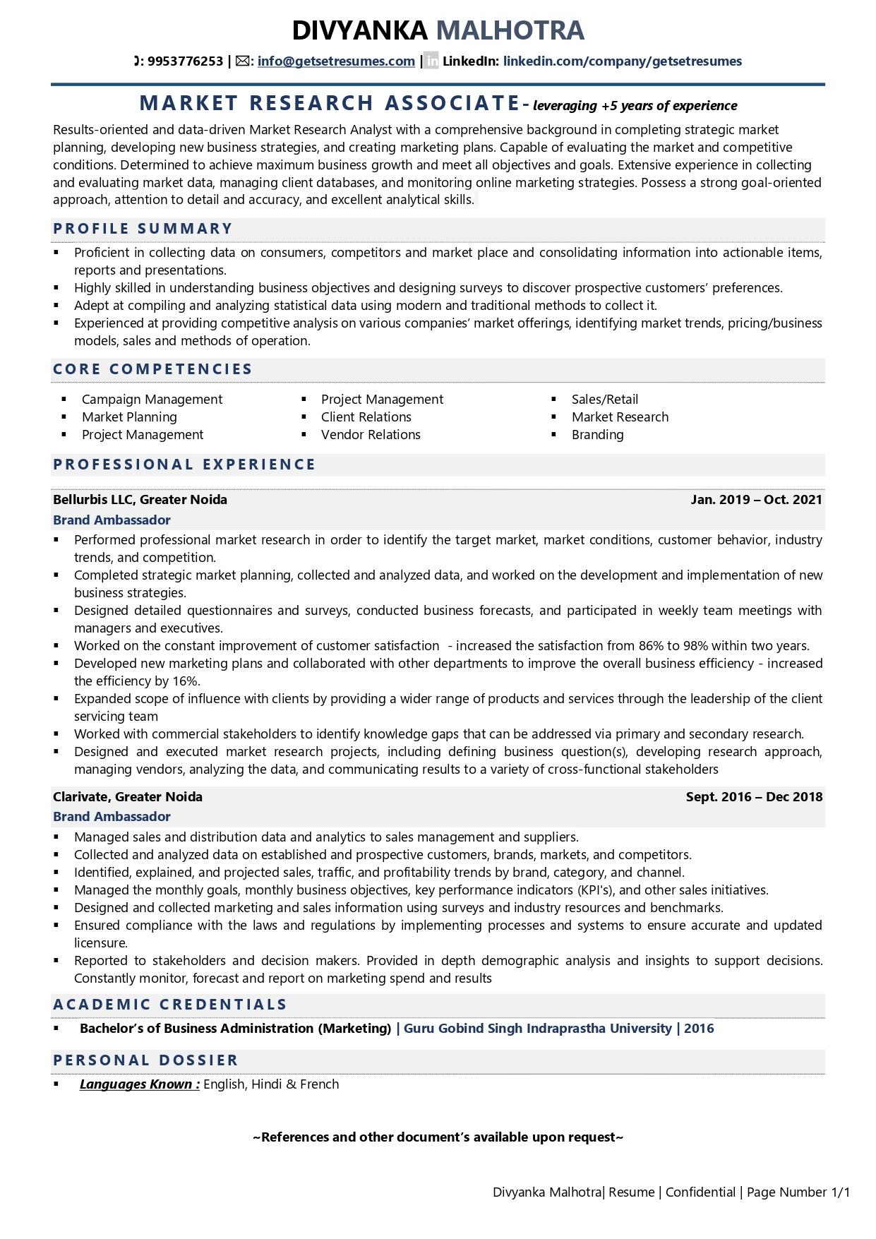 research associate work profile