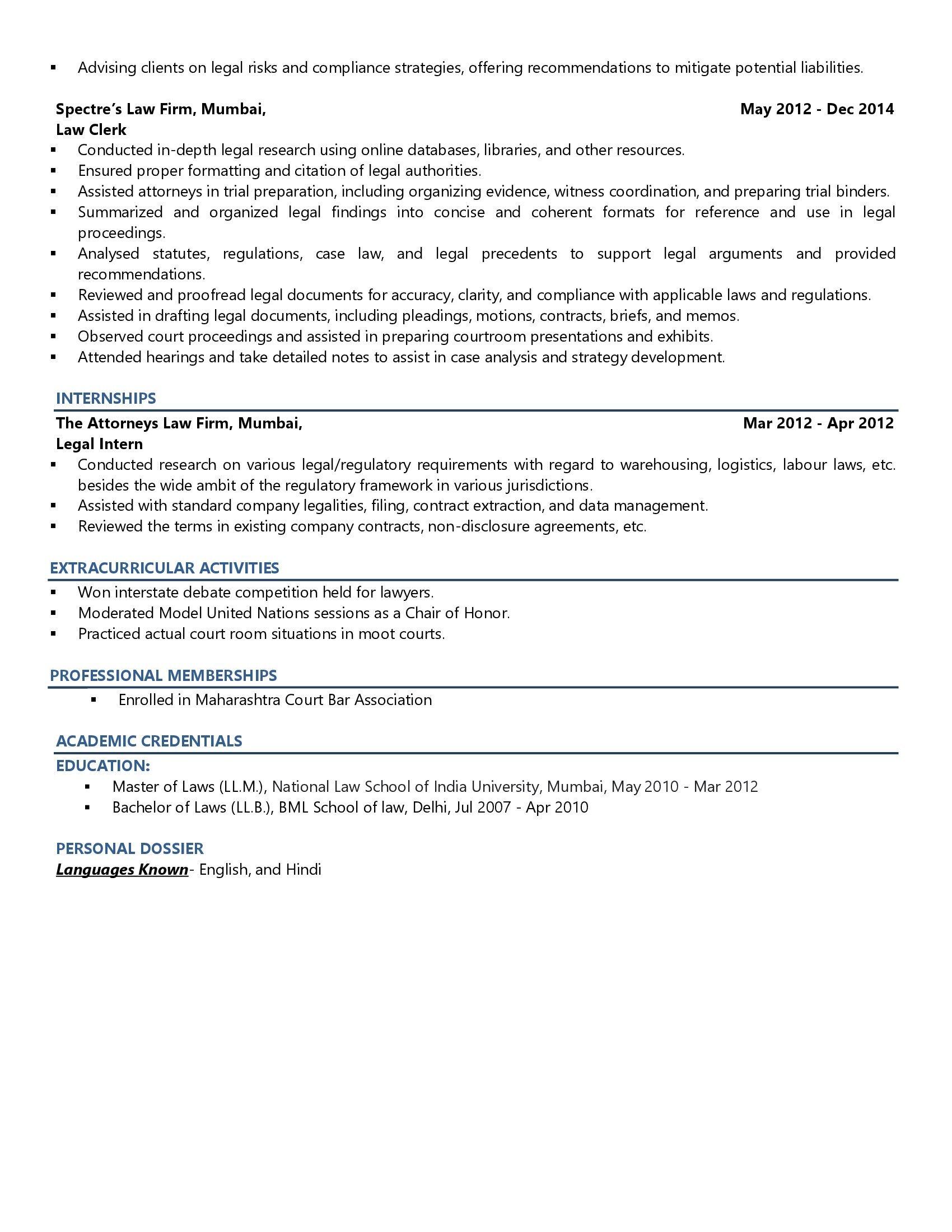 Attorney - Resume Example & Template