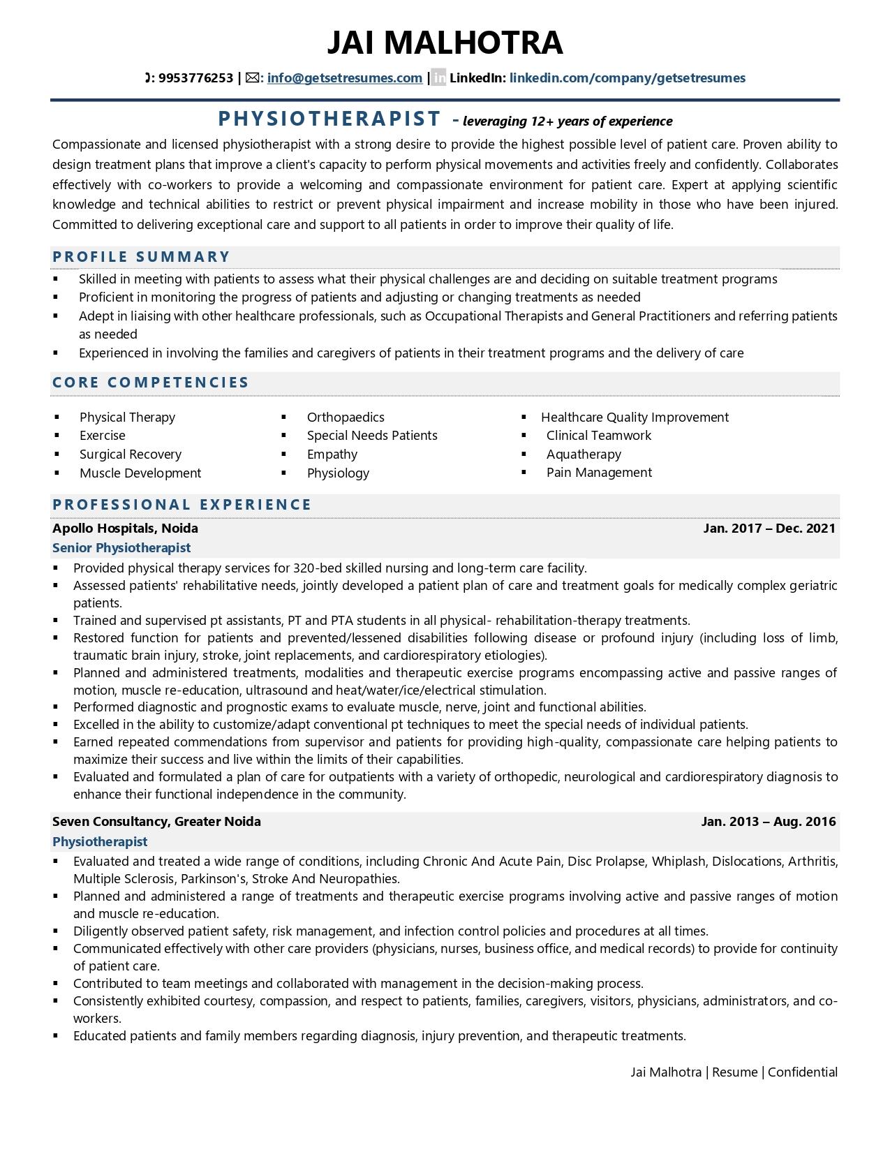 Physiotherapist Resume Examples Template with Job Winning Tips 