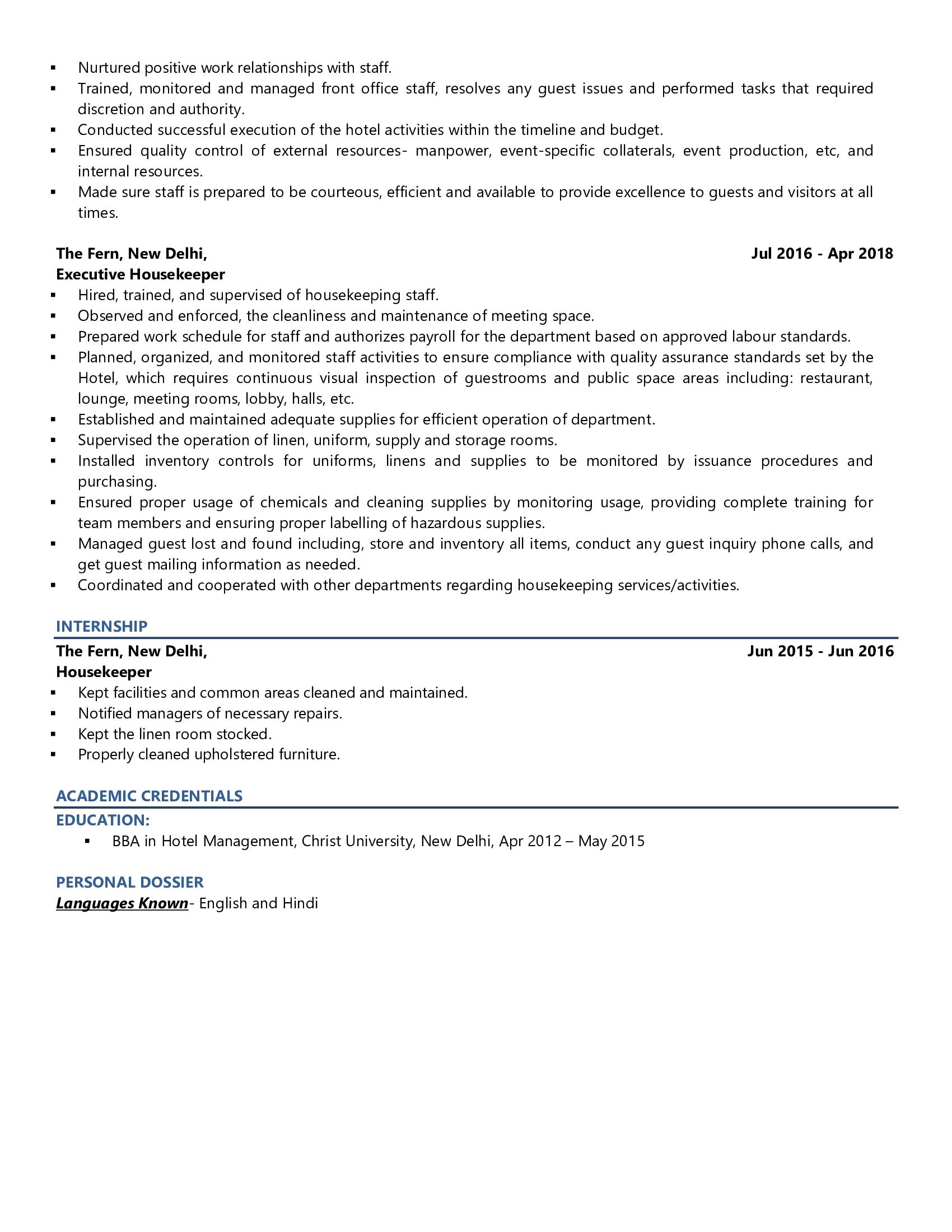 Hotel General Manager - Resume Example & Template