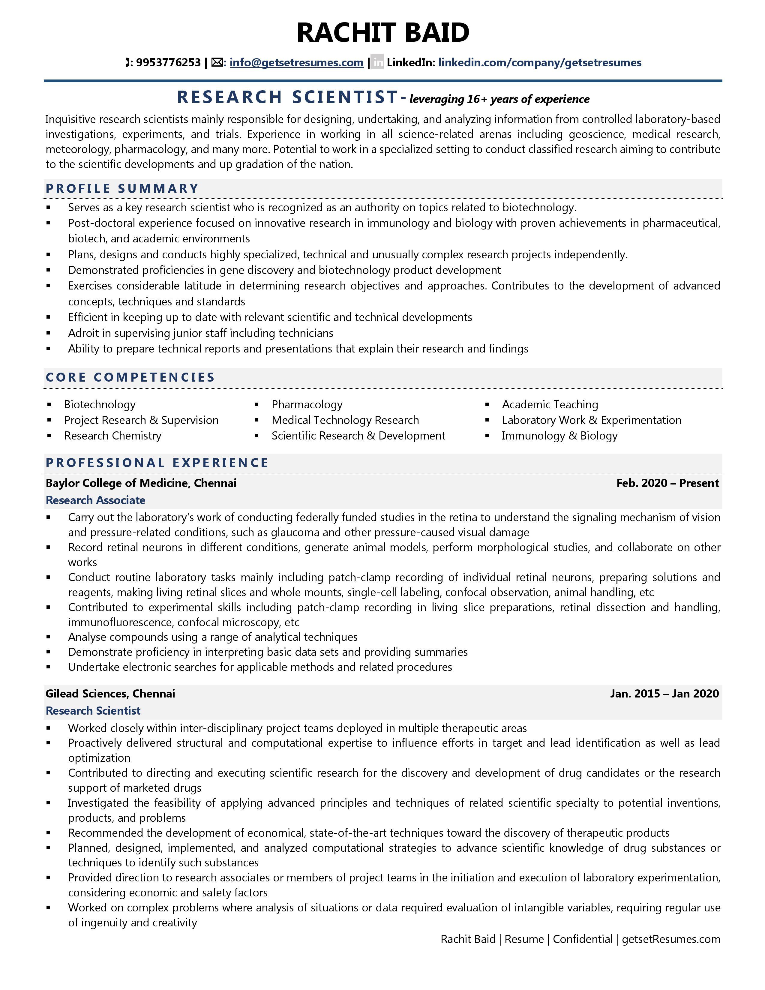 research publications on resume