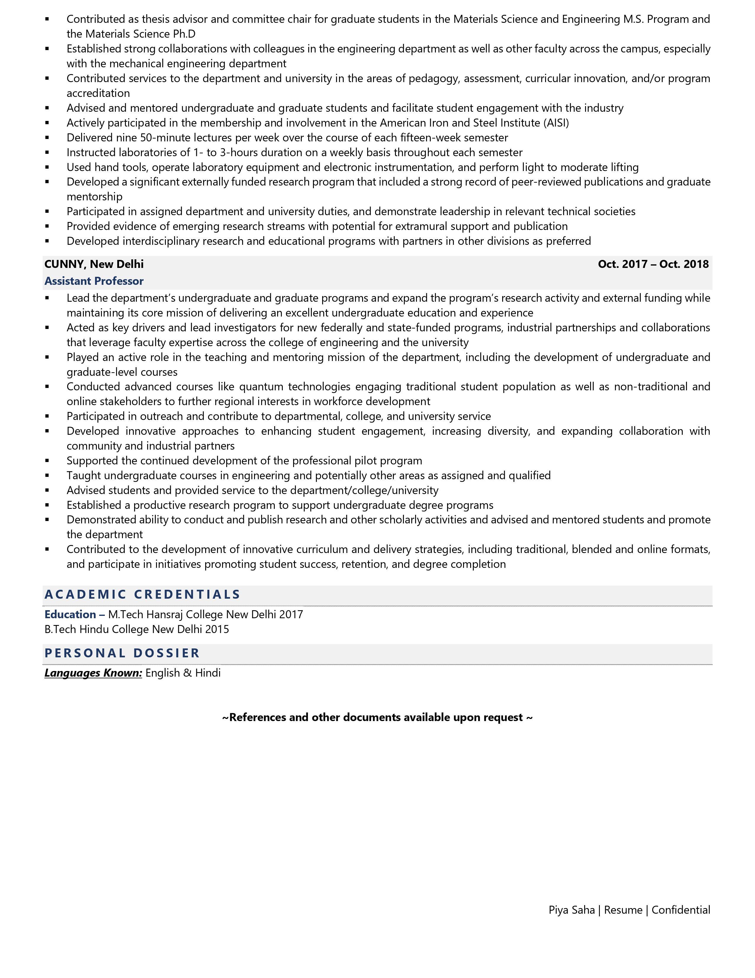 Engineering Professor - Resume Example & Template