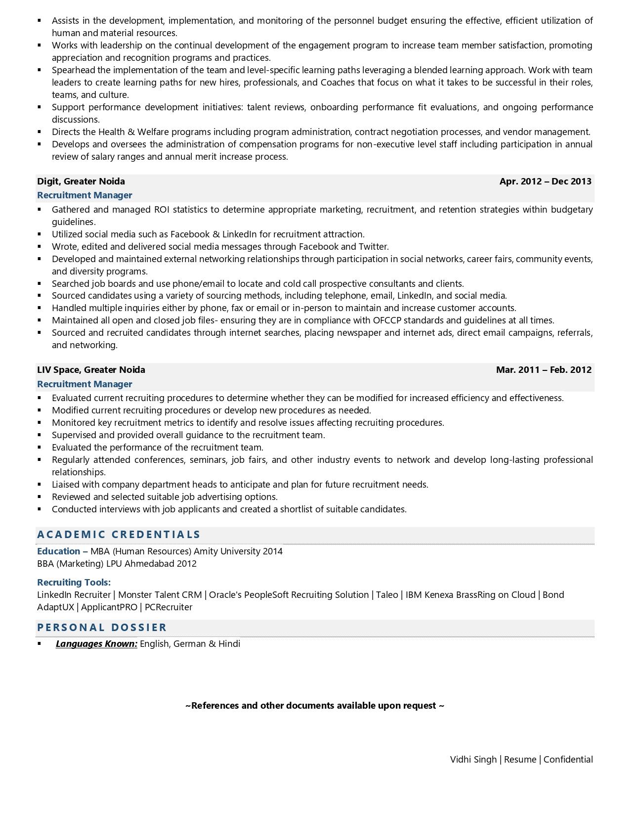 resume summary examples recruiting