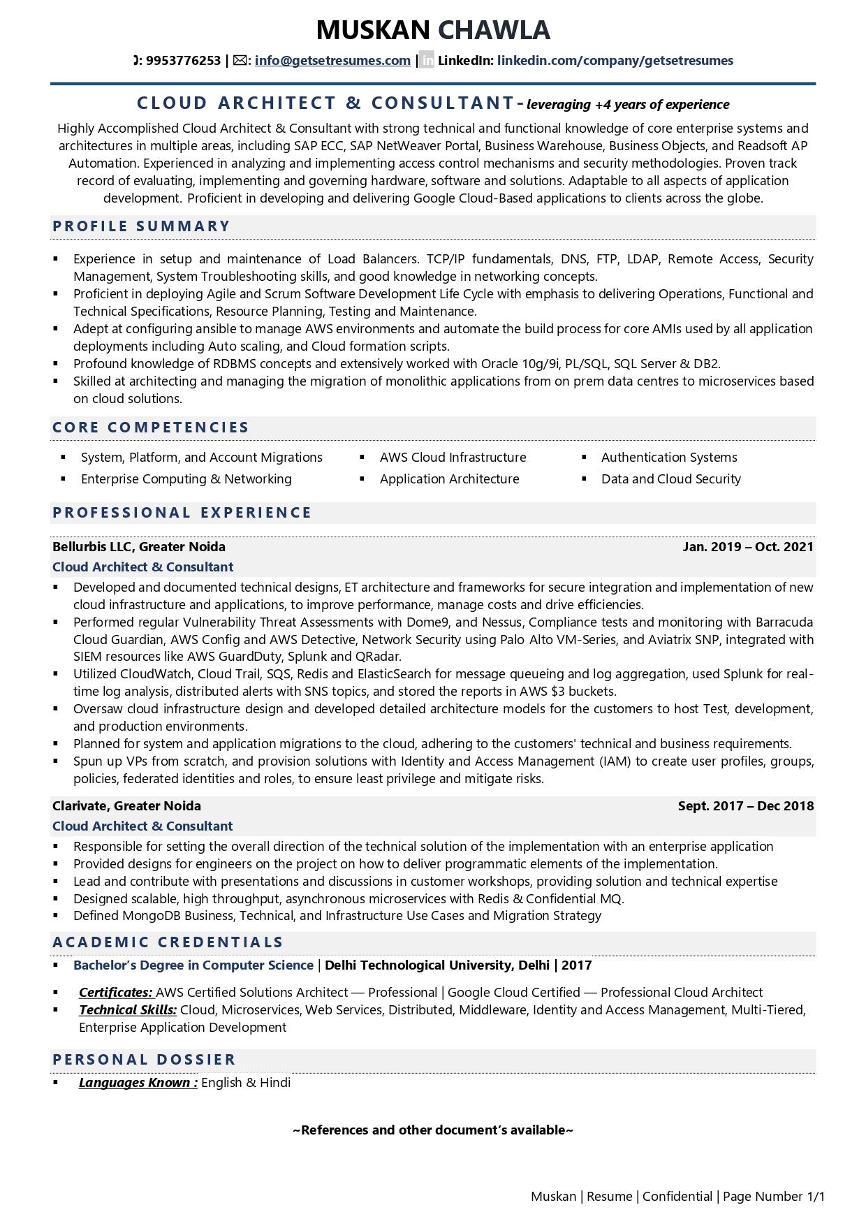 CV Resume Template Douglas Volz Consulting 48 OFF