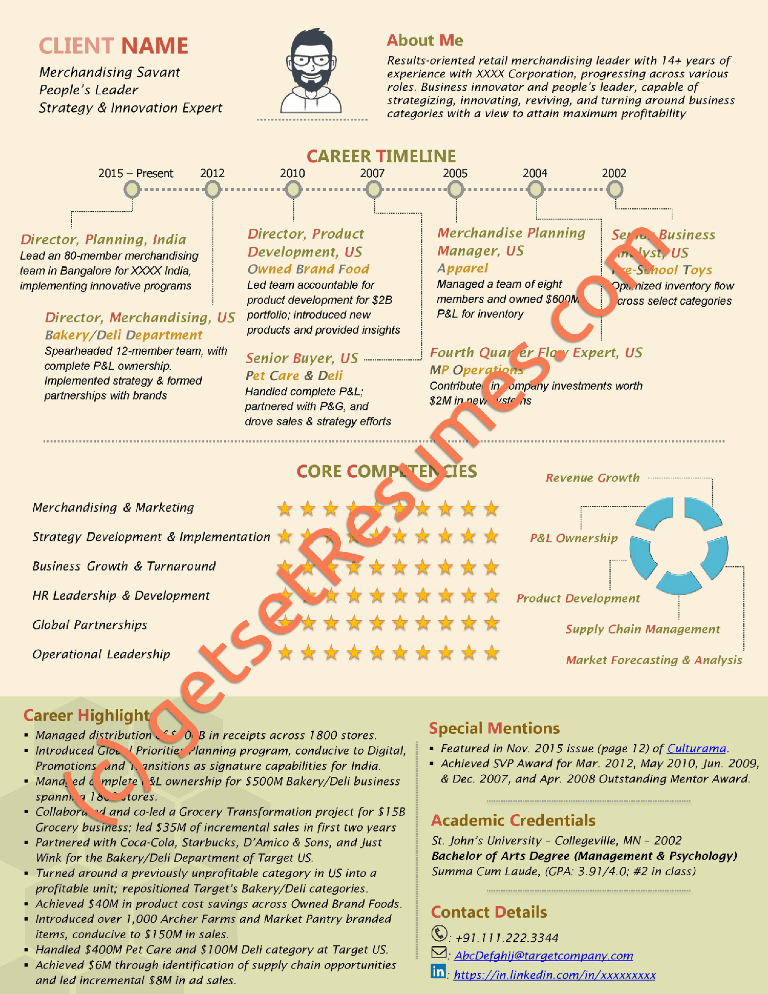 Infographic Resume for Supply Chain Director