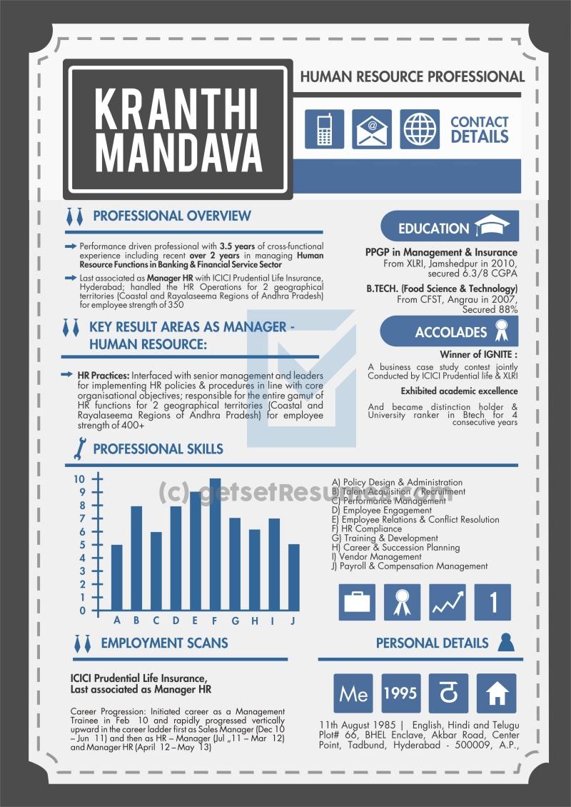 One Page Infographic Profile of HR Manager